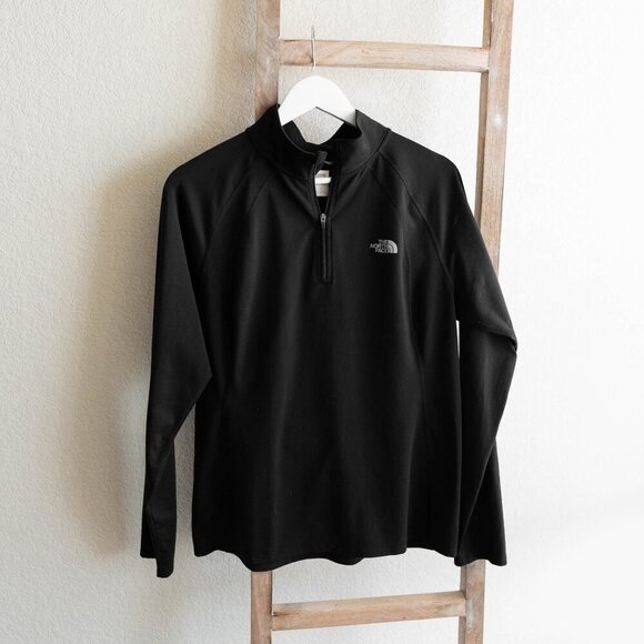 THE NORTH FACE WANDER 1/4 QUARTER ZIP PULLOVER BLACK SZ L - Picture 1 of 8